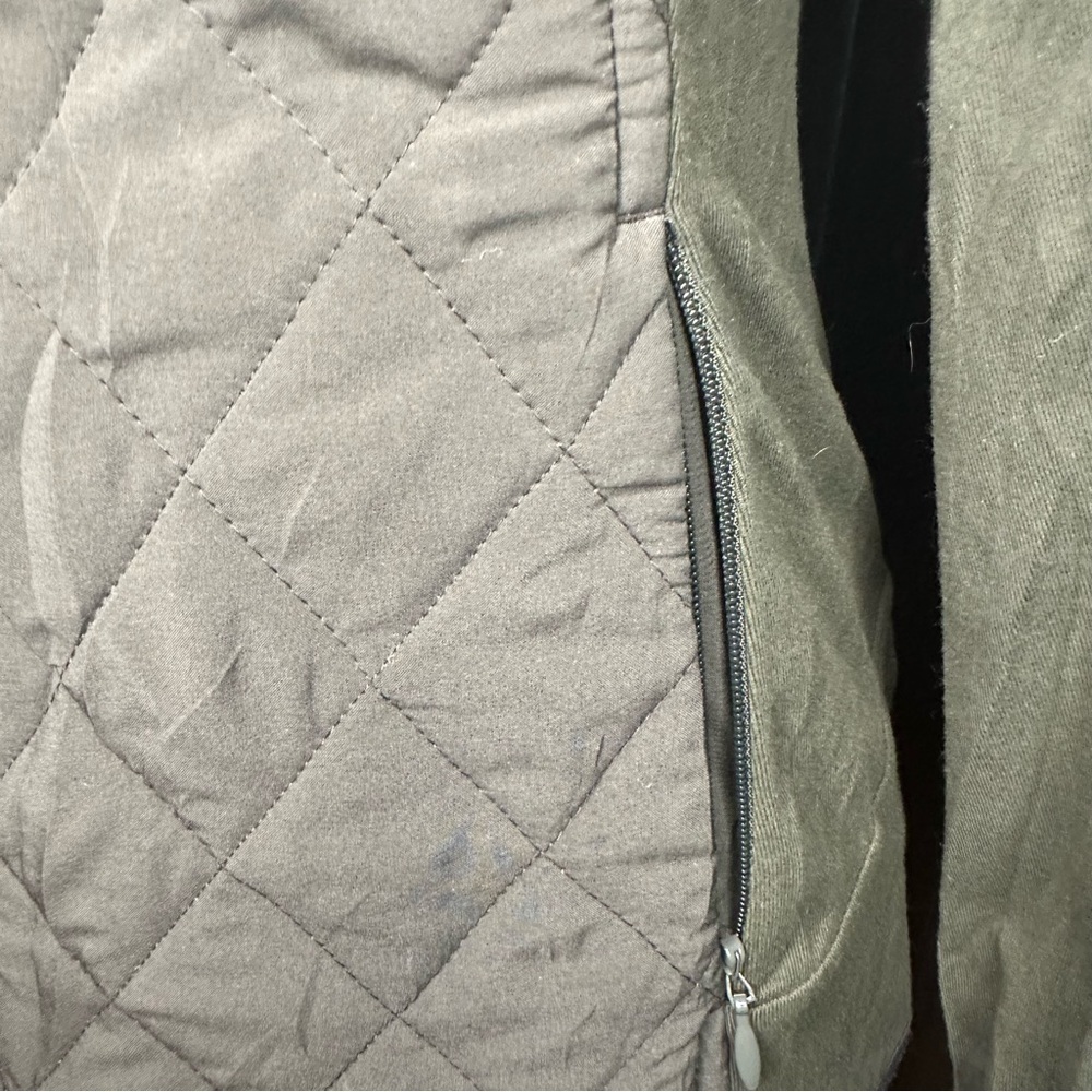 Athleta Women's Upside Quilted Long Sleeves Olive Green Jacket Full Zip XS (t) - Picture 5 of 12